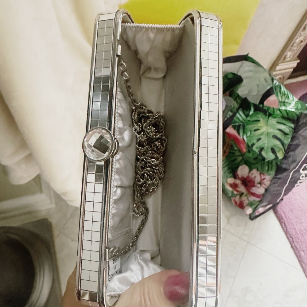 Mirrored Rectangular Evening Bag With Hidden Silv… - image 5